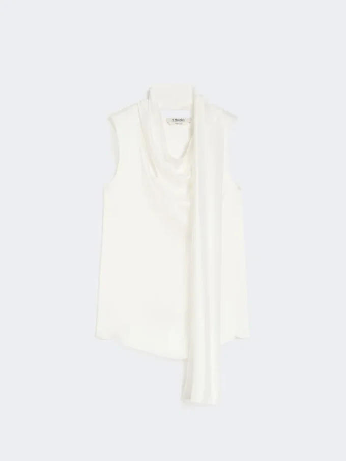 Silk satin top, white Silk satin top, white