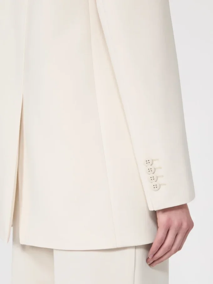 Single-breasted cady blazer, beige