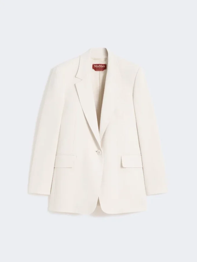 Single-breasted cady blazer, beige