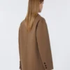 Single-breasted double-faced wool jacket, camel