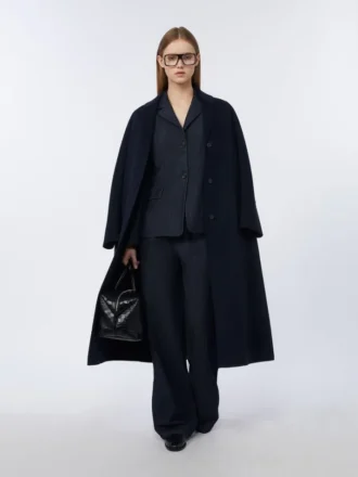 Flared wool coat, midnightblue