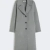 Single-breasted wool coat, medium grey