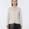 Single-breasted wool jacket, ivory