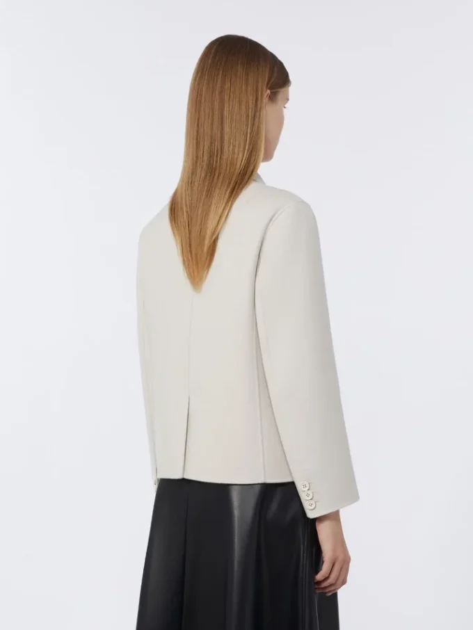 Single-breasted wool jacket, ivory