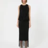Sleeveless jersey dress with crystals, black