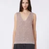 Sleeveless jumper with sequins, antique rose