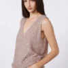 Sleeveless jumper with sequins, antique rose