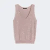 Sleeveless jumper with sequins, antique rose
