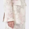 Slim-fit blazer in printed organza and gabardine, white