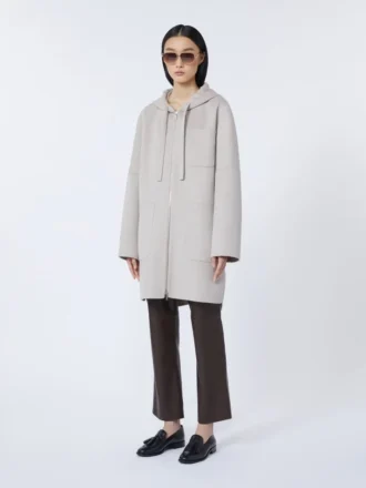 Slim-fit coated fabric trousers, chocolate