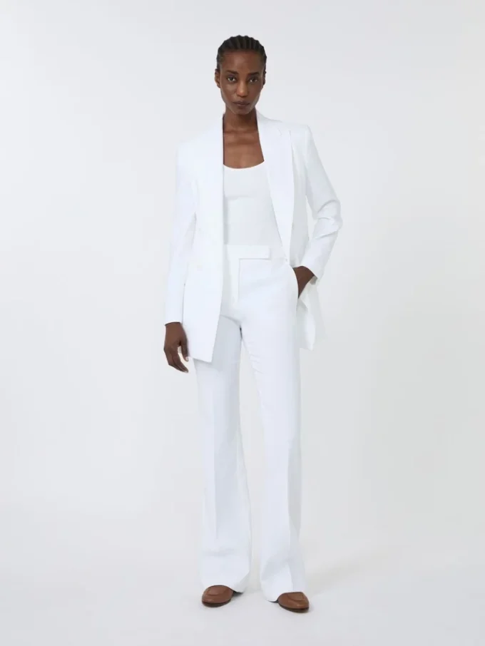 Slim-fit crepe canvas trousers, optical white