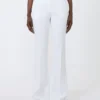 Slim-fit crepe canvas trousers, optical white