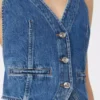 Slim-fit denim gilet, midnightblue