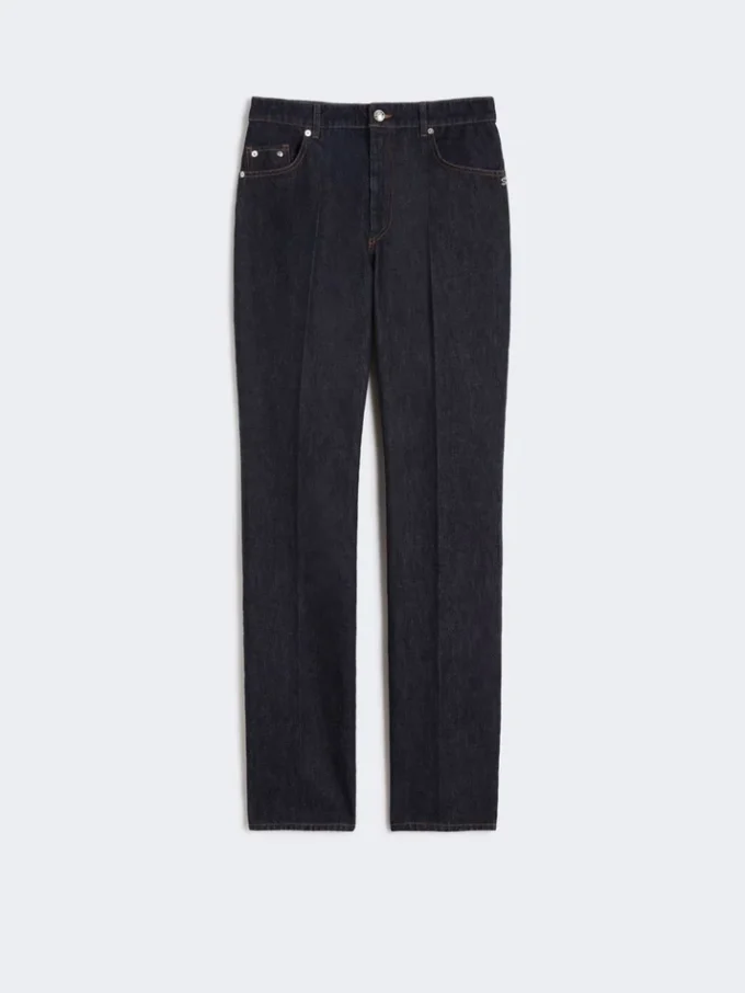 Slim-fit jeans with flared hems, midnightblue