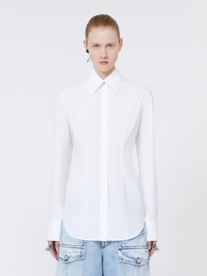 Slim-fit poplin shirt, optical white