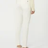 Slim-fit stretch cotton trousers, white