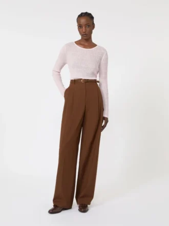 Slim-fit wool and silk sweater, pink