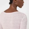Slim-fit wool and silk sweater, pink