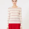 Slim-fit wool and silk sweater, white