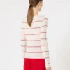 Slim-fit wool and silk sweater, white
