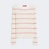 Slim-fit wool and silk sweater, white