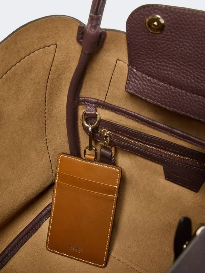 Small leather marine bag, bordeaux