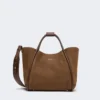 Small nubuck leather marine bag, dark brown