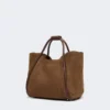 Small nubuck leather marine bag, dark brown