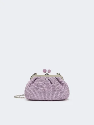 Small raffia-effect pasticcino bag, lilac