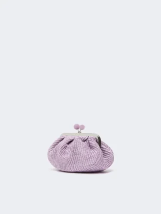 Small raffia-effect pasticcino bag, lilac