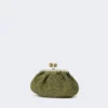Small raffia-effect pasticcino bag, sage green Small raffia-effect pasticcino bag, sage green