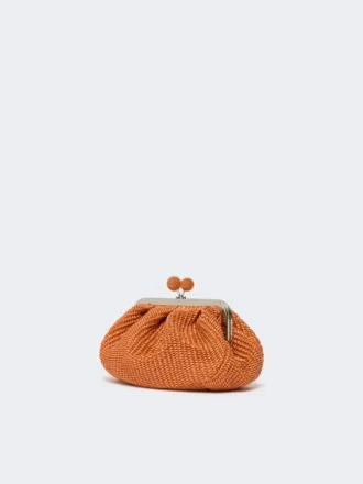 Small raffia-effect pasticcino bag, salmon