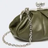 Small sheepskin pasticcino bag, dark green