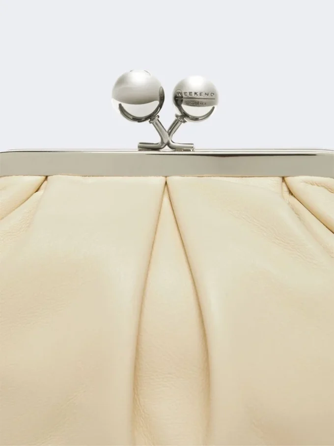 Small sheepskin pasticcino bag, ivory