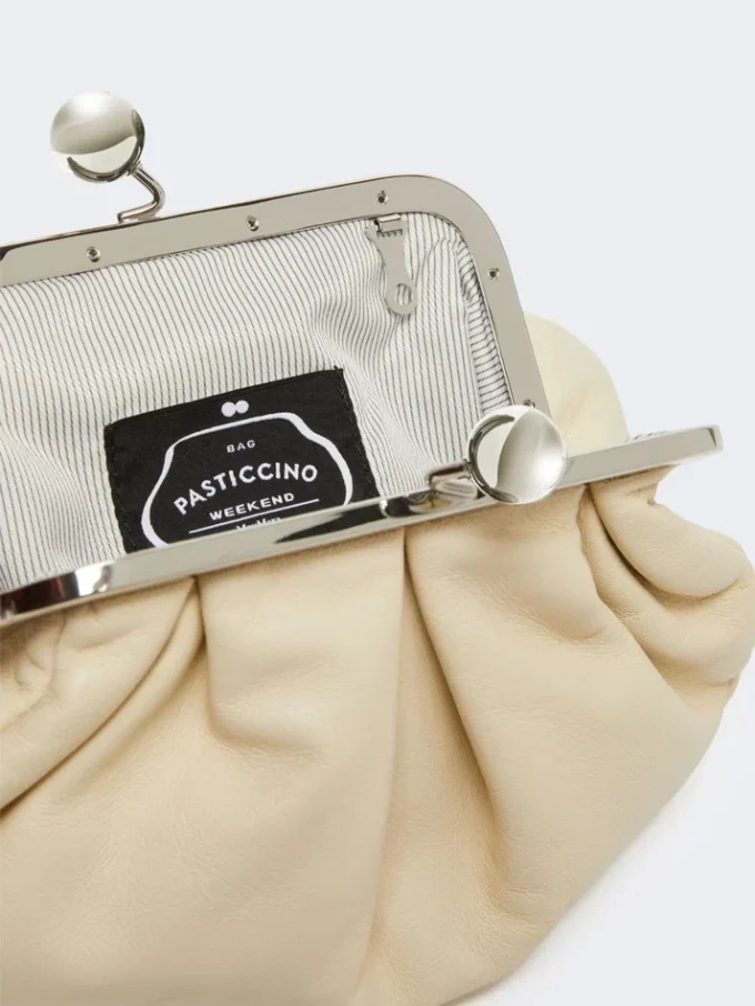 Small sheepskin pasticcino bag, ivory