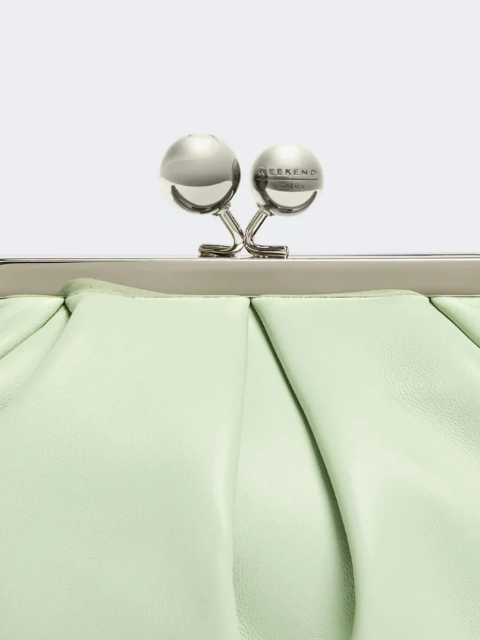 Small sheepskin pasticcino bag, pastel green