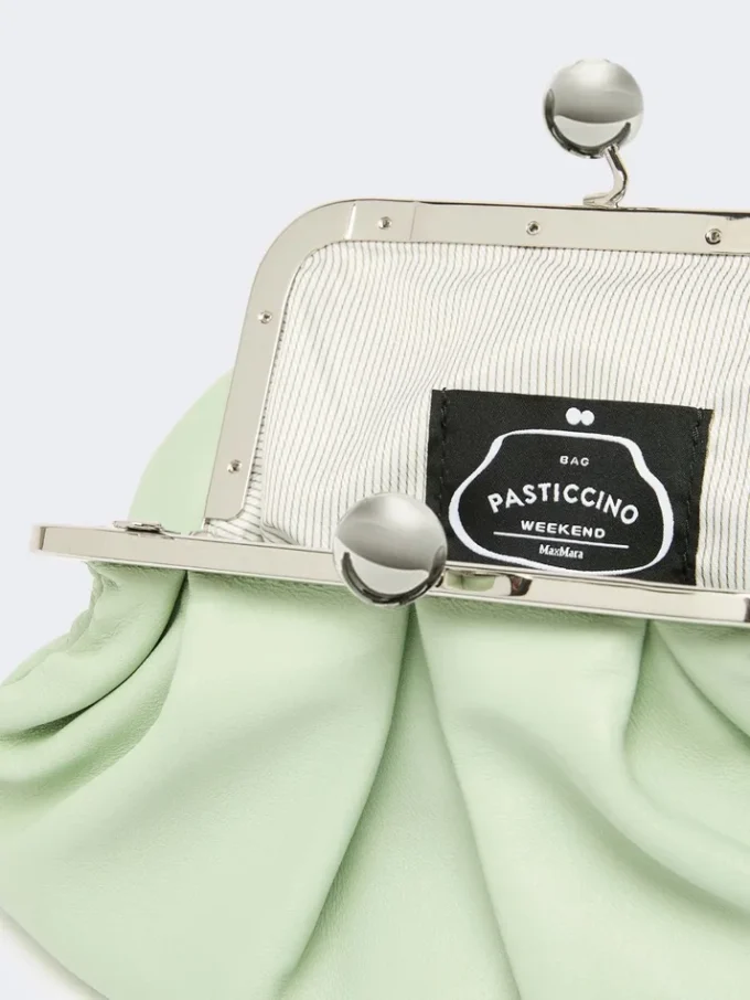 Small sheepskin pasticcino bag, pastel green