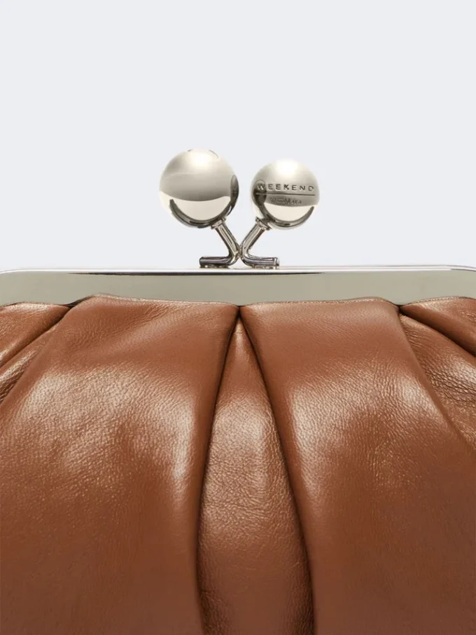 Small sheepskin pasticcino bag, tobacco