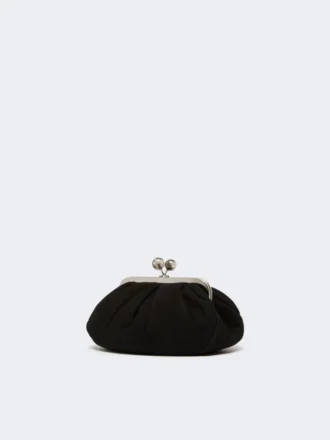 Small suede pasticcino bag, black
