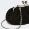 Small suede pasticcino bag, black Small suede pasticcino bag, black