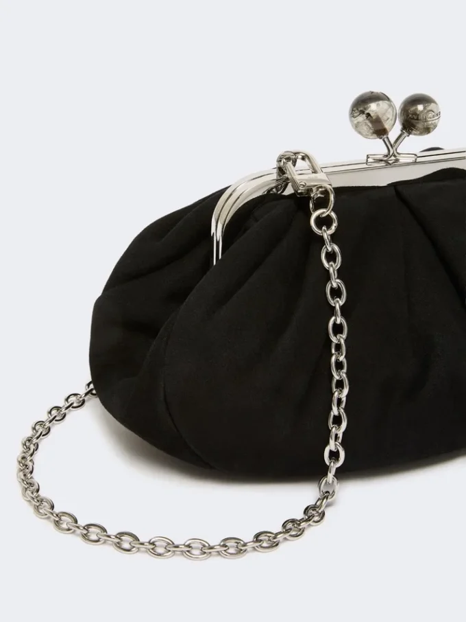 Small suede pasticcino bag, black Small suede pasticcino bag, black