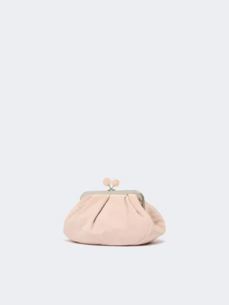 Small suede pasticcino bag, powder