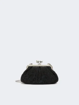 Small wool boucla pasticcino bag, black