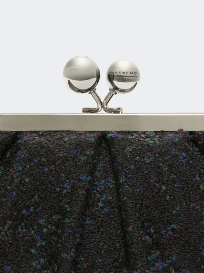 Small wool boucla pasticcino bag, black Small wool boucla pasticcino bag, black