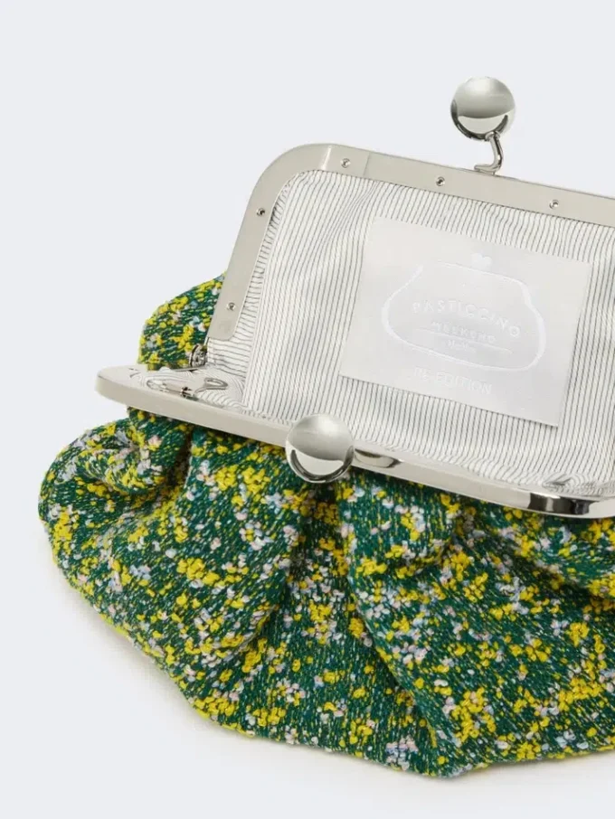 Small wool boucla pasticcino bag, green Small wool boucla pasticcino bag, green