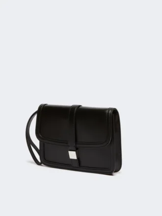 Smooth leather clutch, black