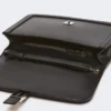 Smooth leather clutch, black Smooth leather clutch, black