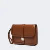 Smooth leather clutch, tobacco Smooth leather clutch, tobacco