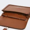 Smooth leather clutch, tobacco Smooth leather clutch, tobacco