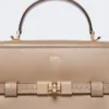 Smooth leather handbag, mud